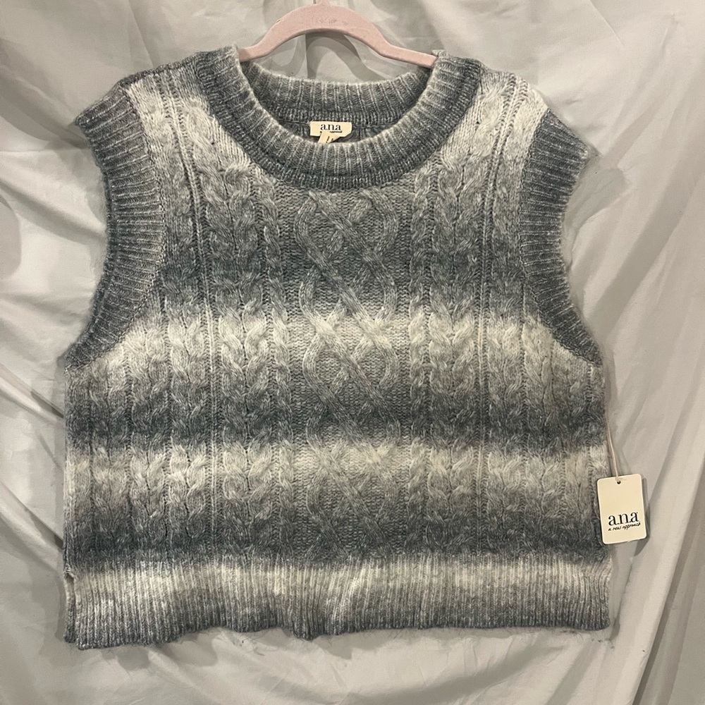 a.n.a Heather Gray Knit Sweater Vest